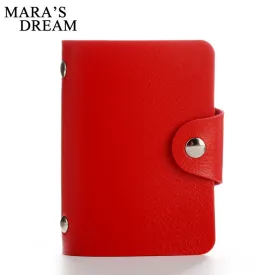 Mara's Dream 24 Bits Women Men Credit Card Holder PU Leather Hasp Unisex ID Holders Package Organizer Manager 2017