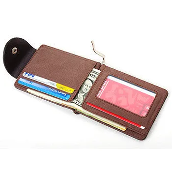 Mara's Dream Brand Mini Men's leather Money Clip wallet Pocket Purse with clamp Man Slim Credit Card Bag ID Holder for male