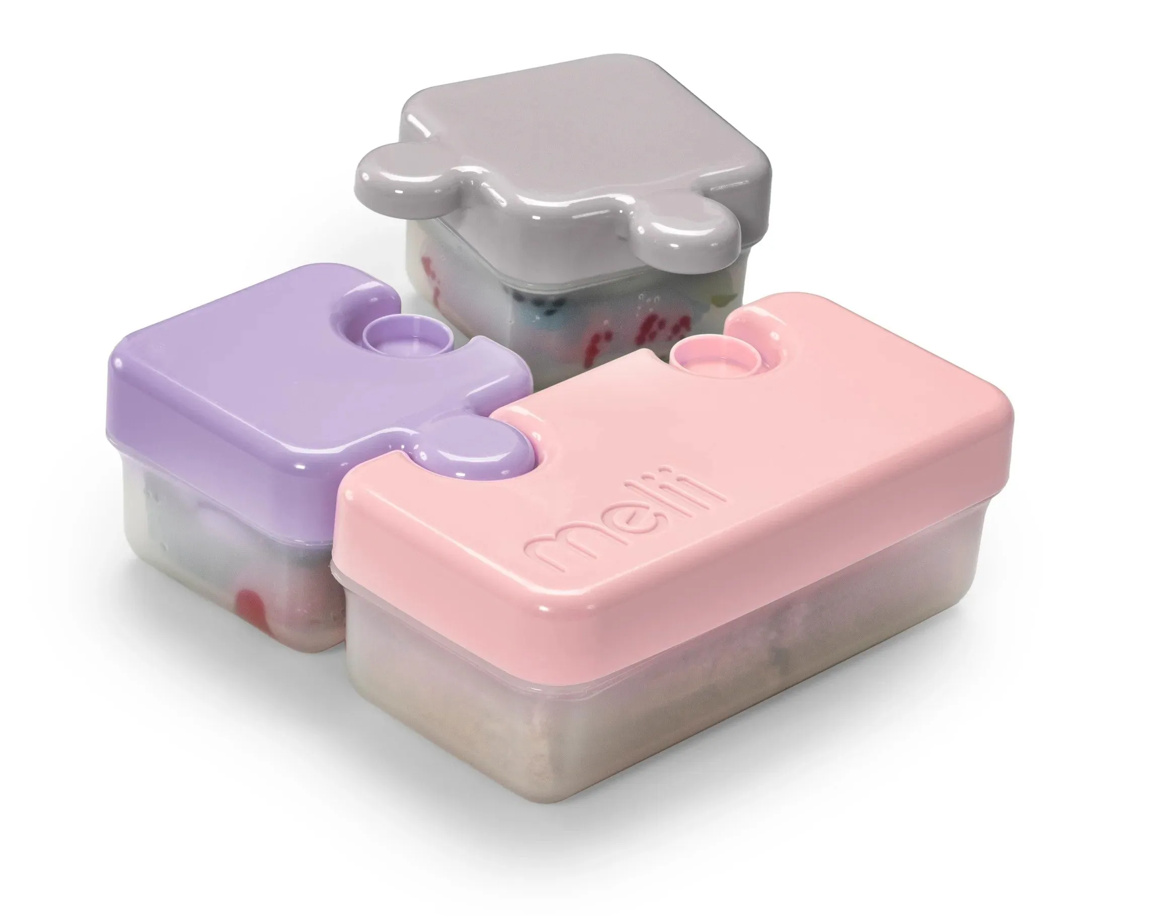 Melii Puzzle Container- 1 pack Purple, Grey & Pink