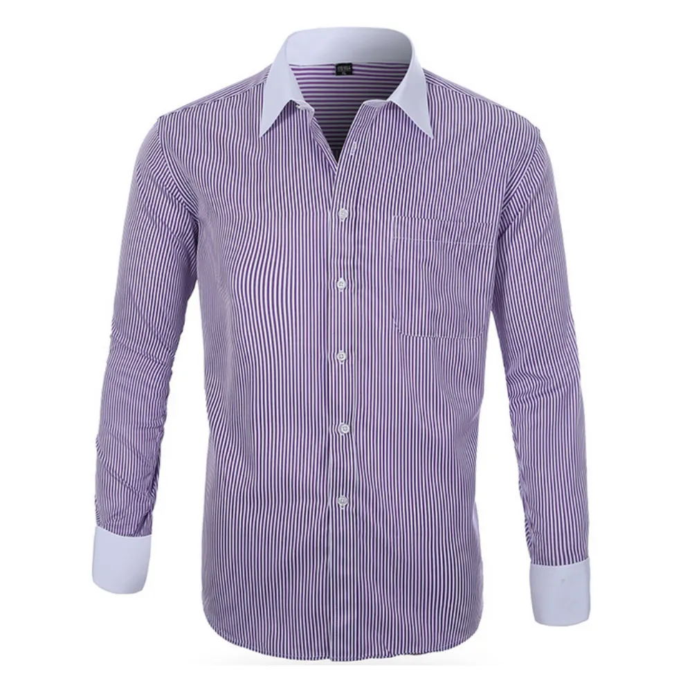 Mens Contrasting Cuff Pinstripe Shirt