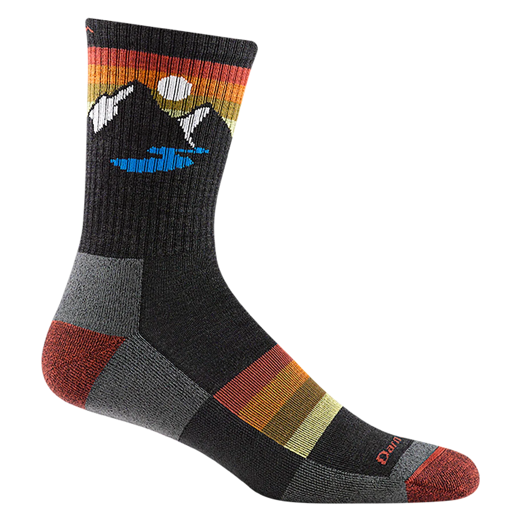 Men's Darn Tough Sunset Ridge Micro Crew Lightweight Hiking Sock Color: Charcoal