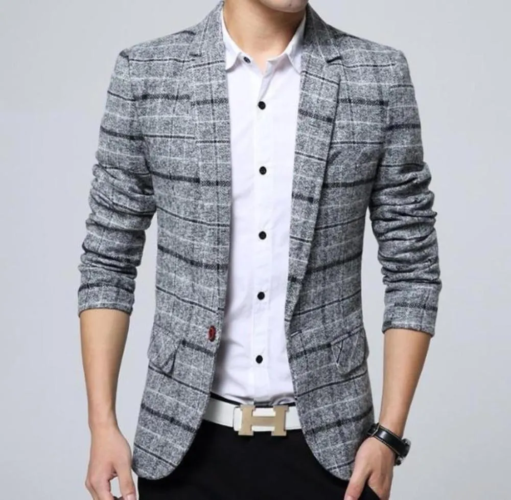 Mens Mix Plaid Blazer