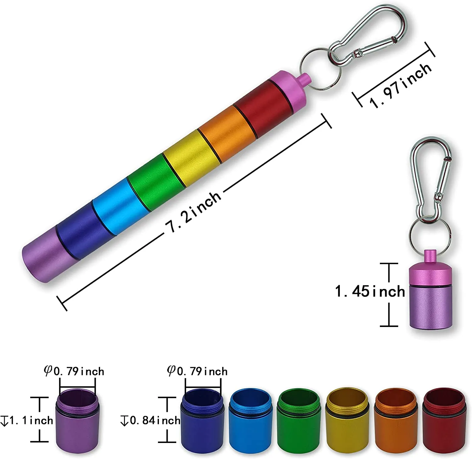 Metal 7-in-1 Pocket Rainbow Tablet Organizer