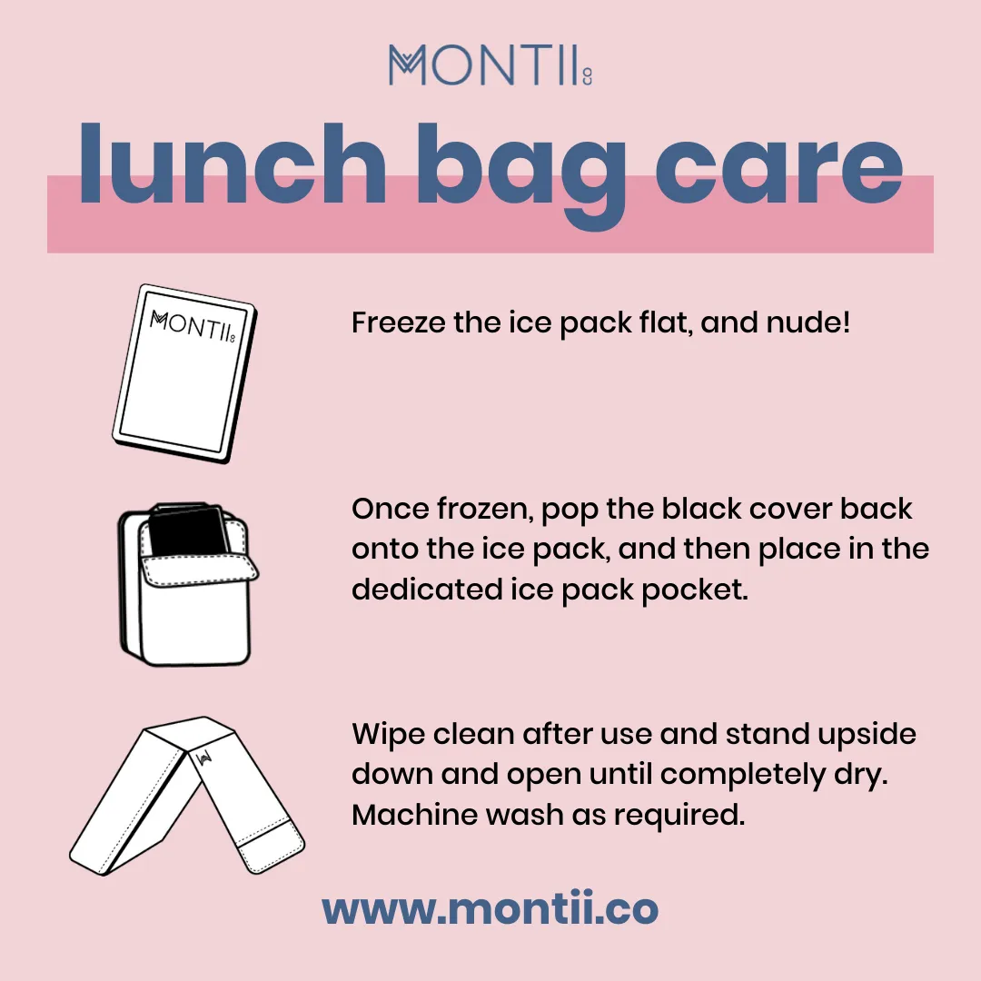 MontiiCo Large Insulated Lunch Bag - Ripple Camellia