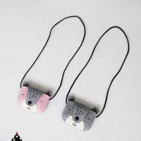 New Baby Girls Boys Bear Coin Bags Kids Lovely Grey/ Pink Cute Bear Style Messenger Bags Shoulder bags