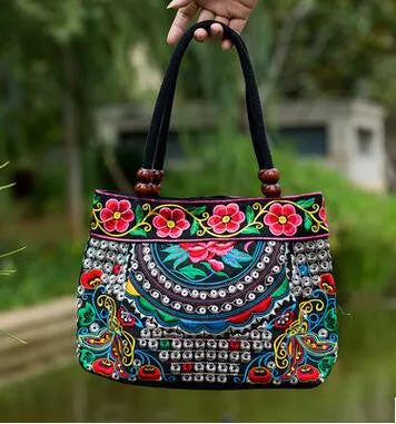 New Coming Fashion  Women' handbag!New nice Embroidered Lady bags national trend handbag embroidered embroidery Lady carry bag