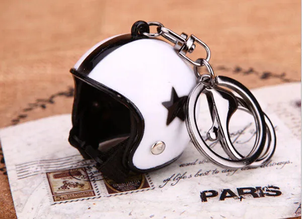 New Motorcycle Helmets Key chain Women men Cute Safety Helmet Car Keychain Bags Hot Key Ring gift Jewelry wholesale 17022