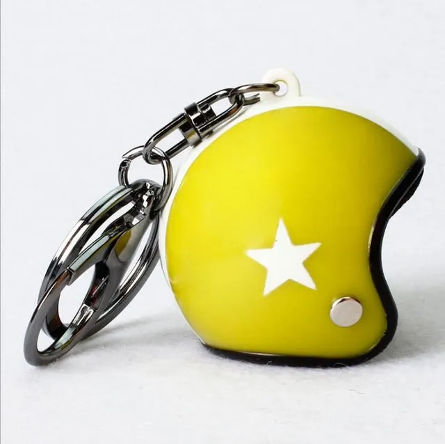 New Motorcycle Helmets Key chain Women men Cute Safety Helmet Car Keychain Bags Hot Key Ring gift Jewelry wholesale 17022