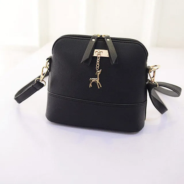 New Women Messenger Bags Vintage Small Shell Leather Handbag Casual Bag Hardware deer ornaments shell package  high quality 2016