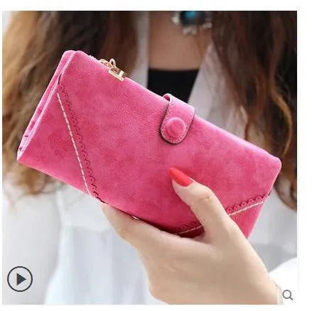 Nubuck Leather Women Wallets Female Fashion Zipper Small Wallet Women Short Coin Purse Holders Retro Wallet and Purses portfolio