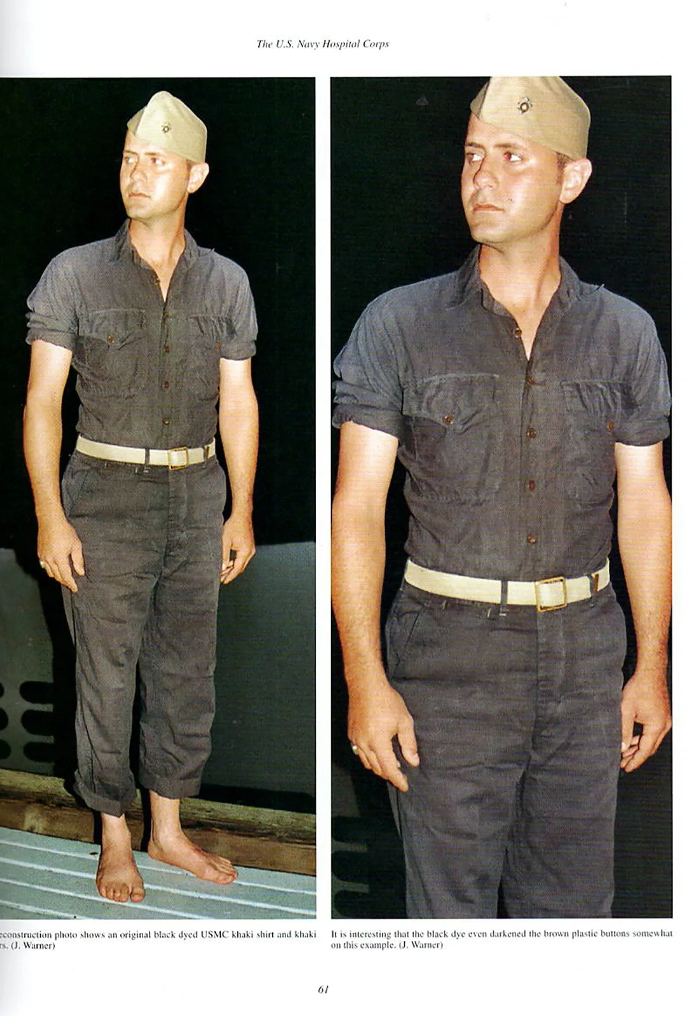 Original U.S. WWII USMC Raider Makin Atoll Raid Dyed Black Khaki Uniform - As Seen in Book