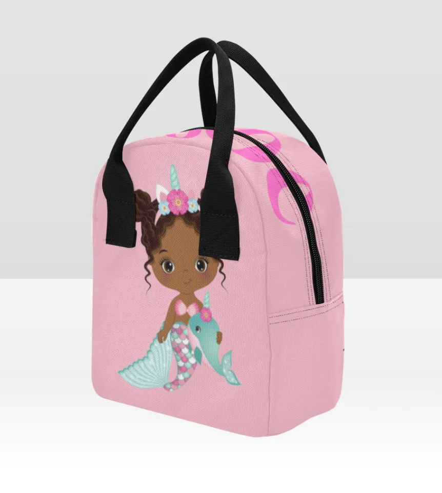 Pink Mermaid Backpack and Lunch Bag Set