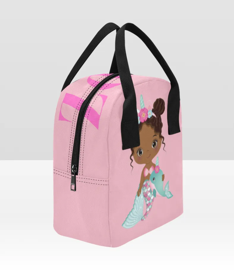 Pink Mermaid Backpack and Lunch Bag Set