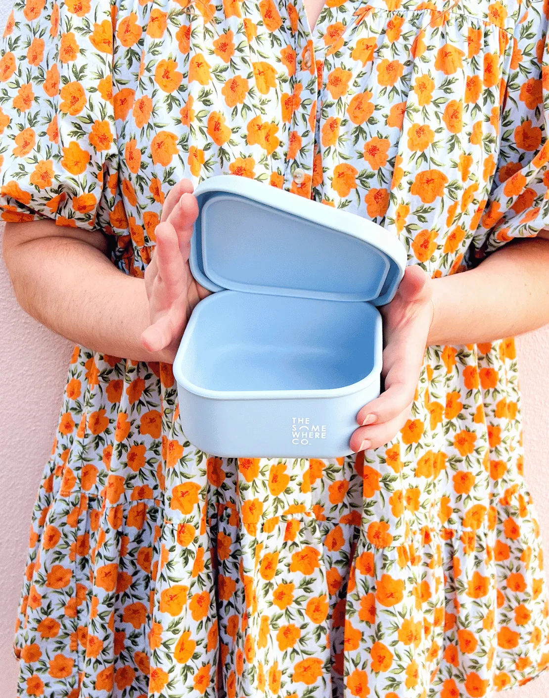 Powder Blue Square Silicone Lunch Box