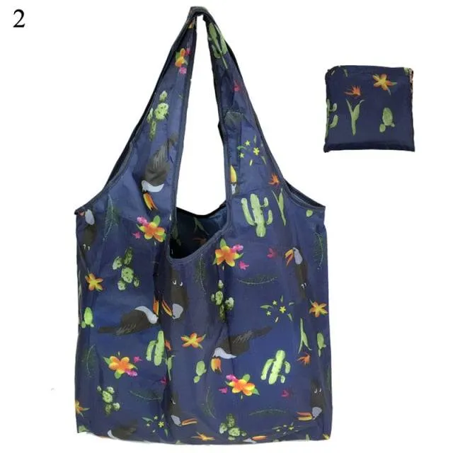 Reusable Shopping Bags - Eco-Friendly Foldable with Pouch - Washable and Waterproof