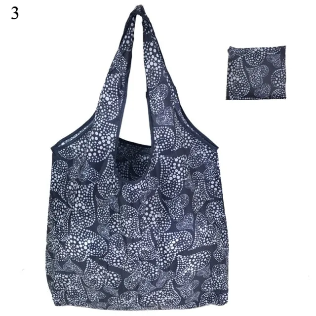 Reusable Shopping Bags - Eco-Friendly Foldable with Pouch - Washable and Waterproof