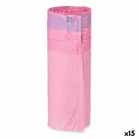 Rubbish Bags Perfumed Self-closing Pink Polyethylene 15 Units 30 L