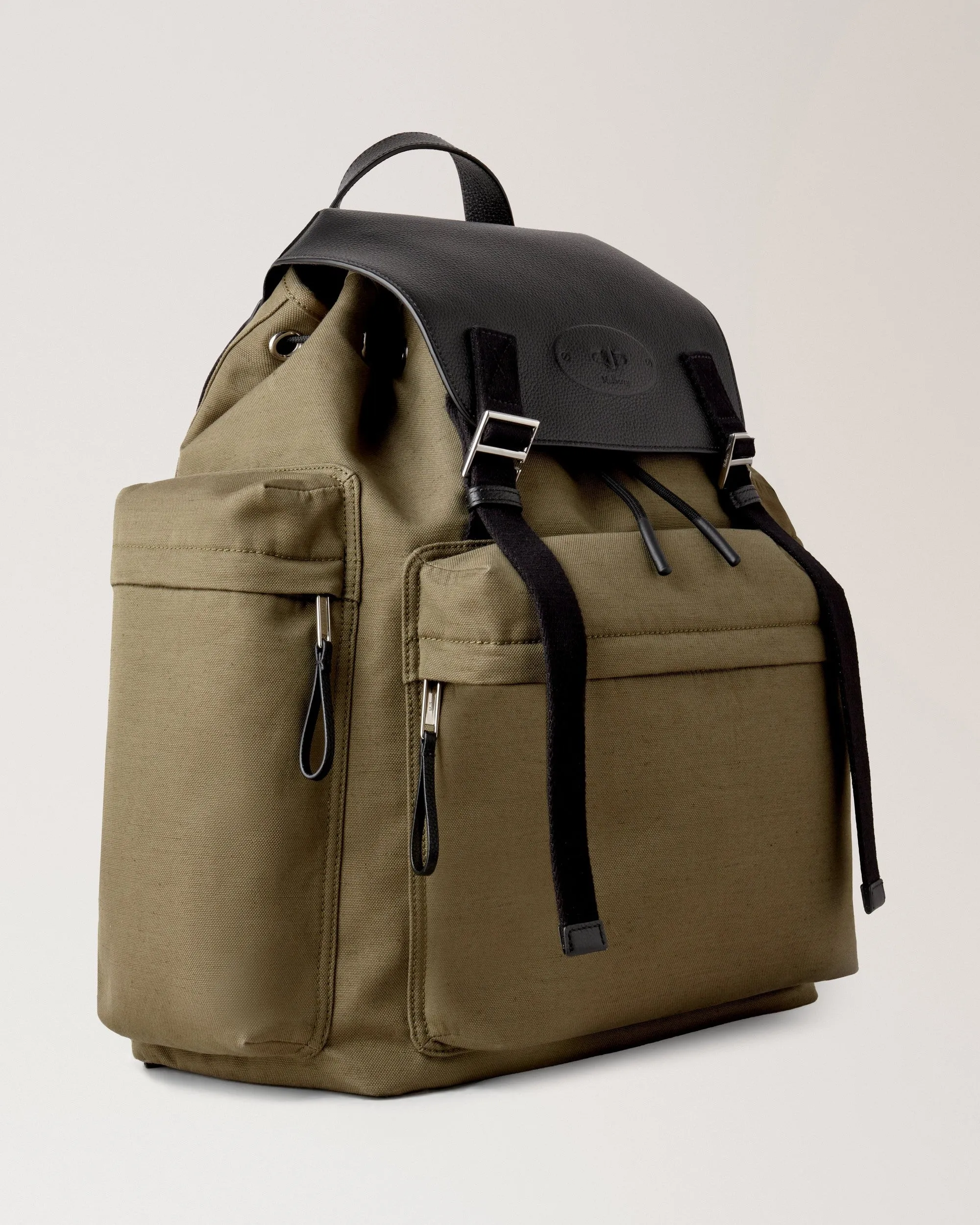 Skye Oversized Backpack Olive & Black Canvas Small Classic Grain