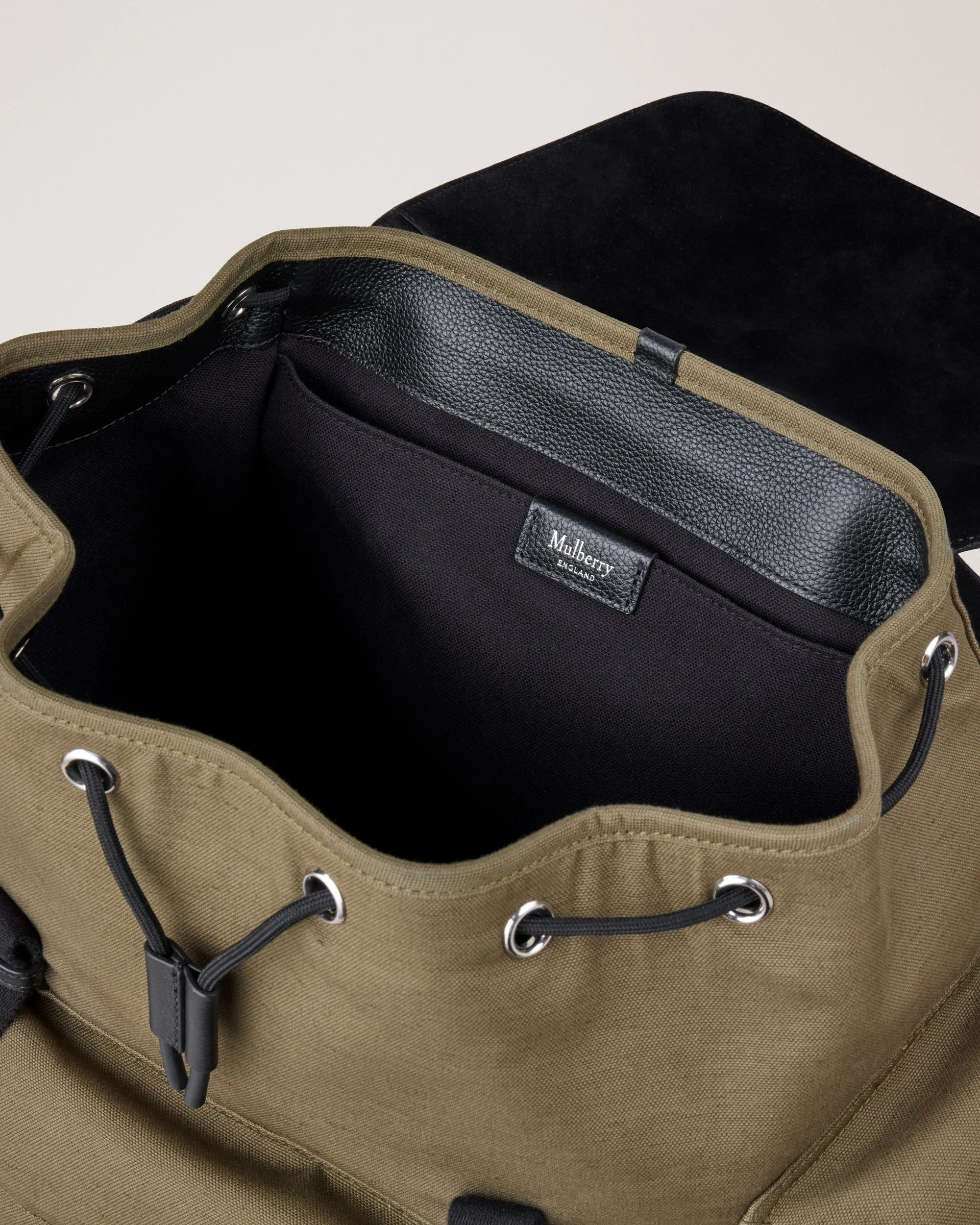 Skye Oversized Backpack Olive & Black Canvas Small Classic Grain