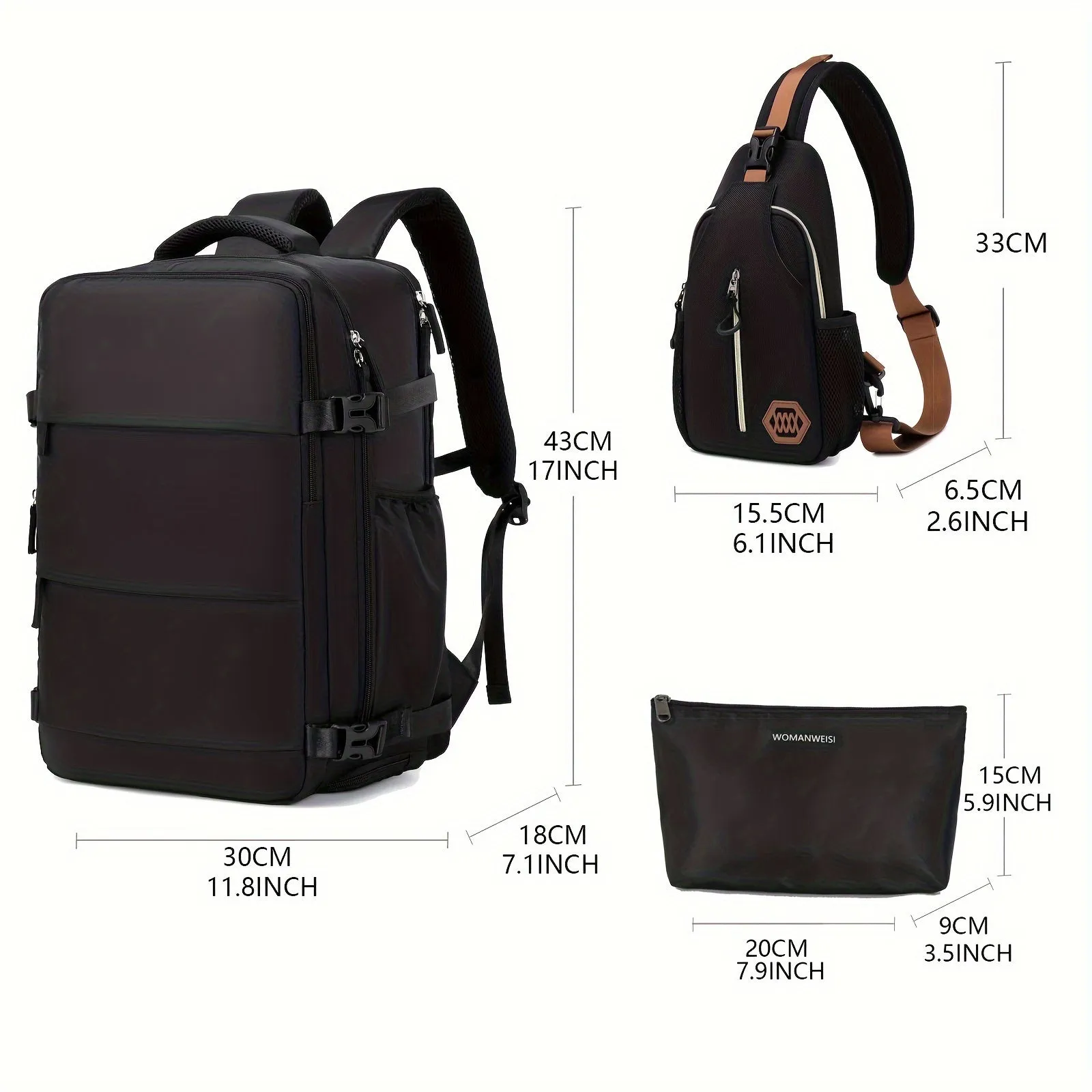 Stylish Travel Backpack with Shoe Compartment for Men and Women