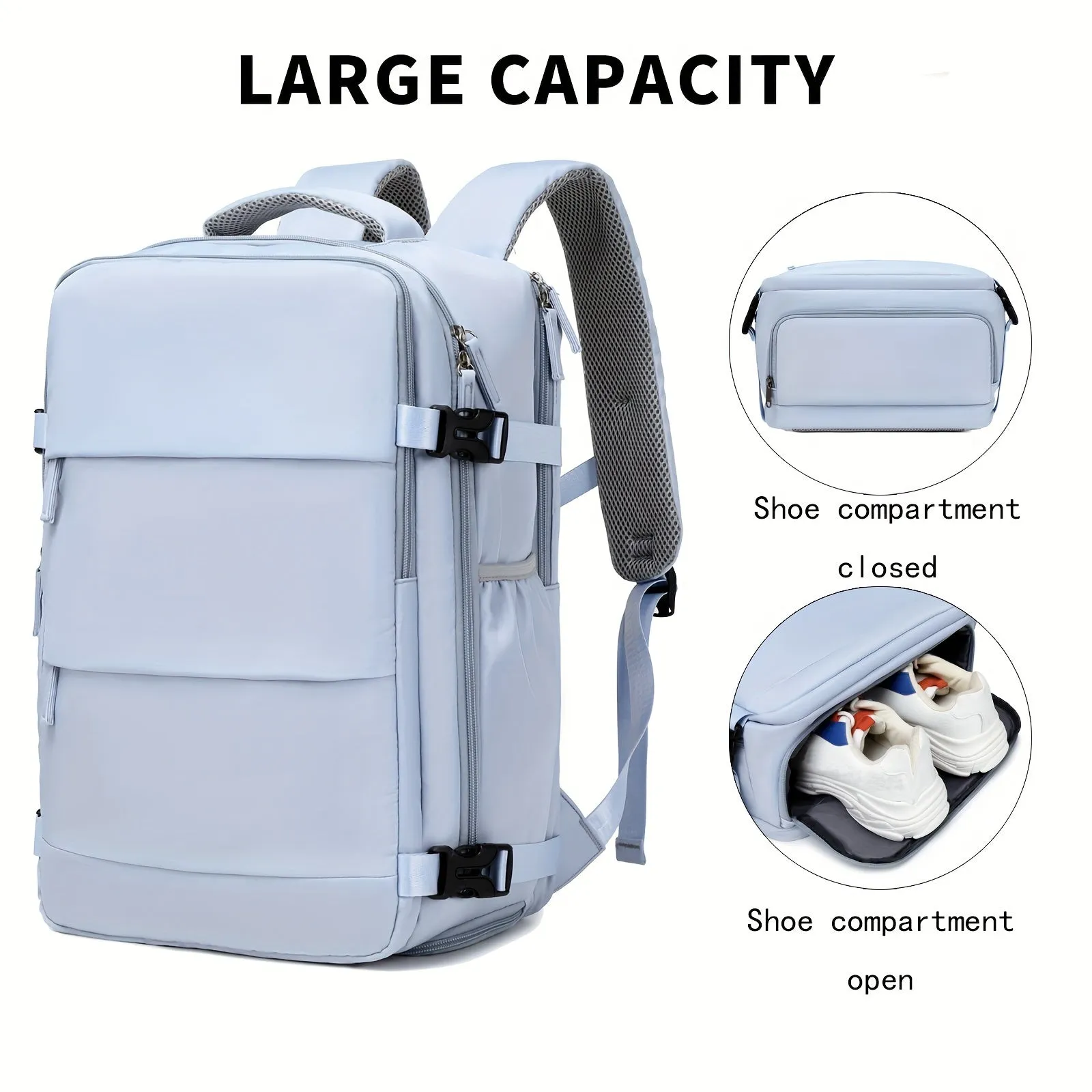 Stylish Travel Backpack with Shoe Compartment for Men and Women