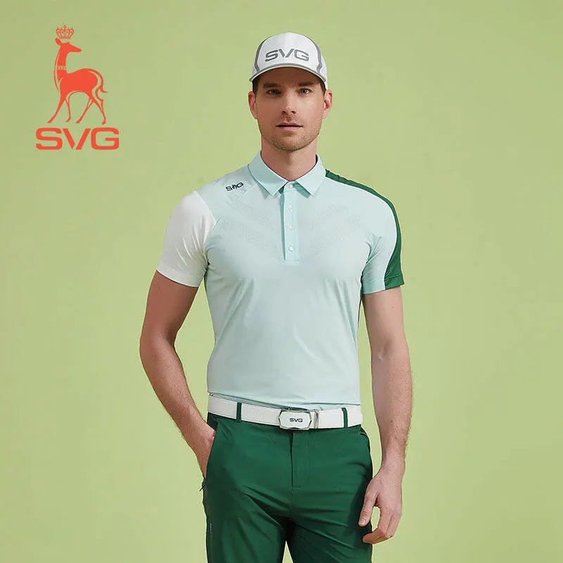 SVG Golf Men's Light Green Stitched Polo Shirt