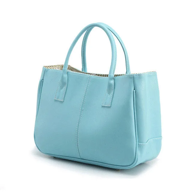 TMYOY Quality women Top-Handle Bags PU Leather Handbags Solid Tote casual Bolsas Female Ladies candy color Women hand Bags VS024