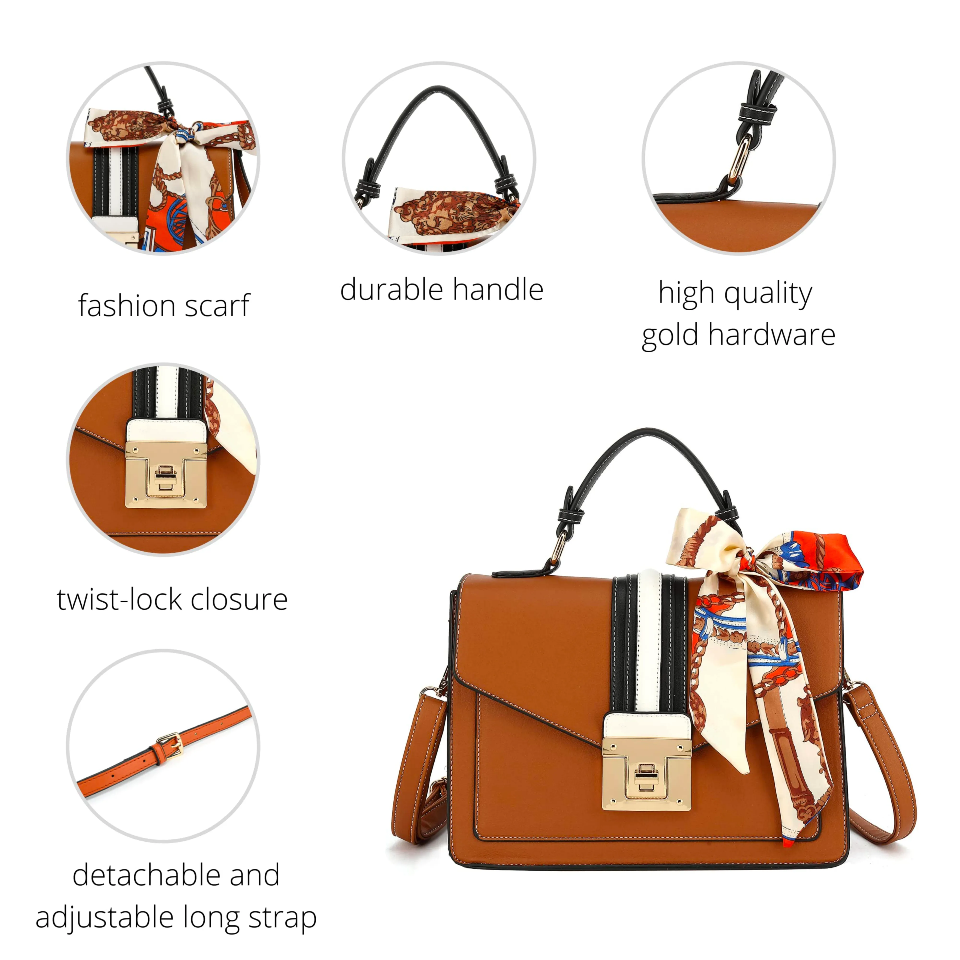 Top Handle Satchel Handbag H2065