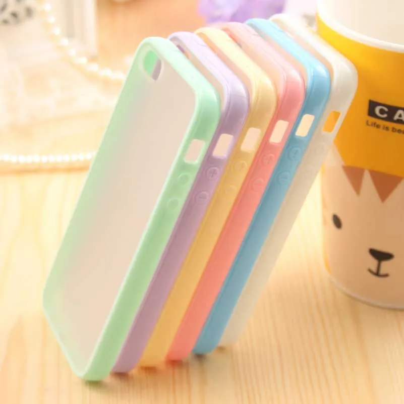 Ultra Thin Fashion Cute Candy Color Cover Bag Phone Cases For Apple Iphone 5 Case For iPhone5 5S Moblie Phone Protection Shell