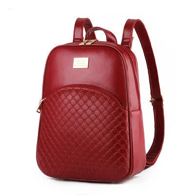 vintage casual new style leather school bags high quality hotsale women candy clutch ofertas famous designer brand backpack