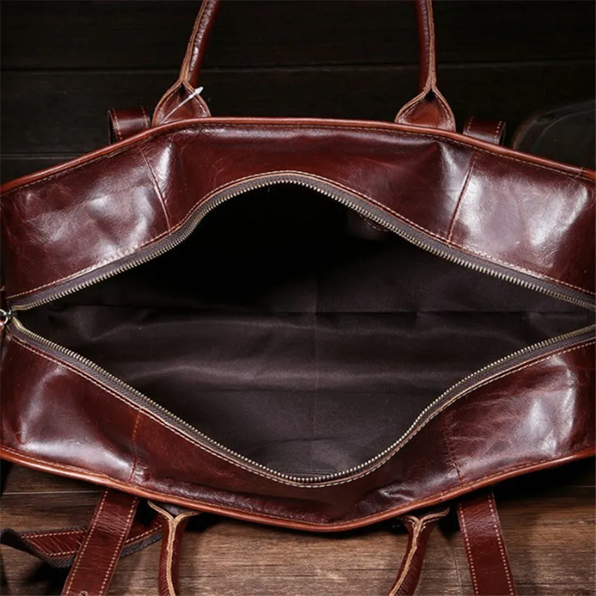 Vintage Luxe Leather Travel Bag