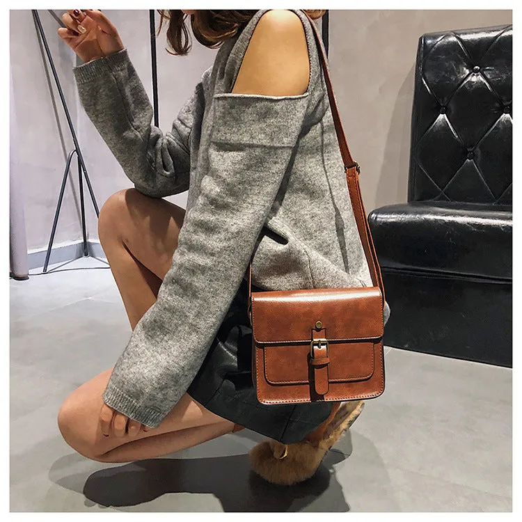 Vintage Women Flap Fashion Casual Leather Shoulder Bags Lady Crossbody Messenger Bag