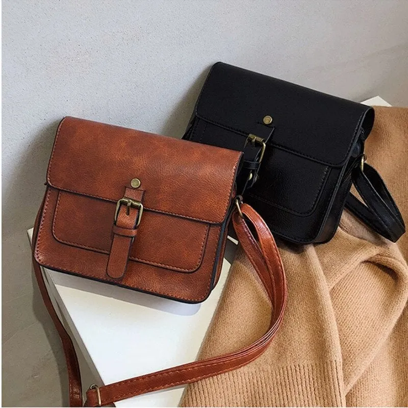 Vintage Women Flap Fashion Casual Leather Shoulder Bags Lady Crossbody Messenger Bag