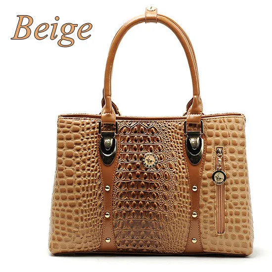 Women Bag 2016 Bag Handbags Women Famous Brands Luxury Designer Handbag High Quality Crocodile Leather Tote Hand Bag Ladies B051