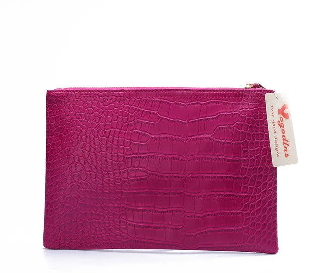 Yogodlns Fashion crocodile grain women's clutch bag leather women envelope bag clutch evening bag female Clutches Handbag