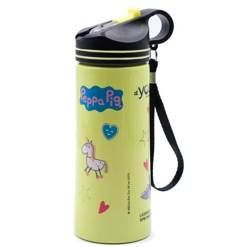 Youp Stainless Steel Green Color Peppa Pig Kids Water Bottle HYOWER - 750 ml