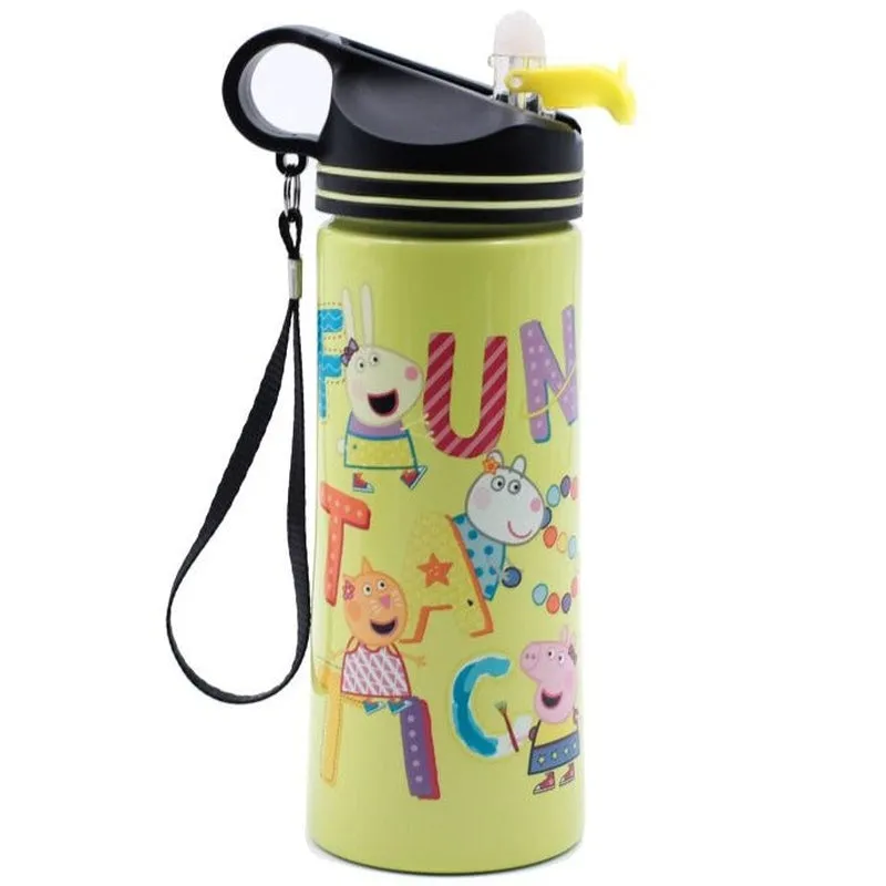 Youp Stainless Steel Green Color Peppa Pig Kids Water Bottle HYOWER - 750 ml