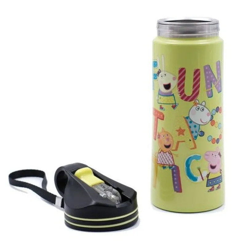 Youp Stainless Steel Green Color Peppa Pig Kids Water Bottle HYOWER - 750 ml