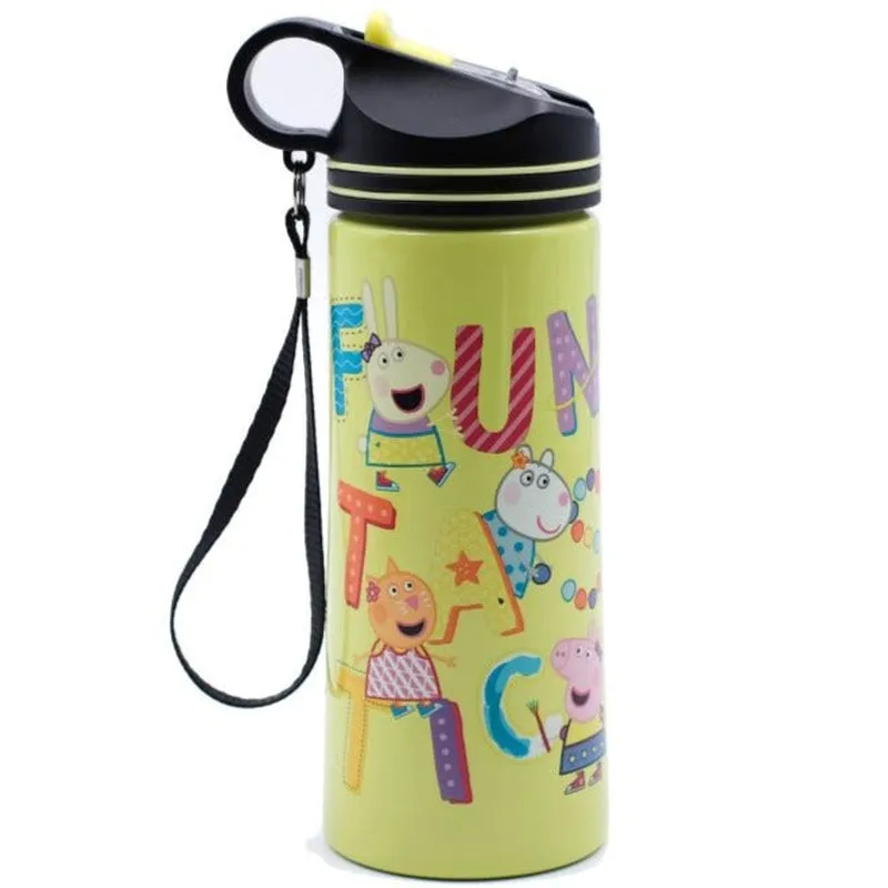 Youp Stainless Steel Green Color Peppa Pig Kids Water Bottle HYOWER - 750 ml